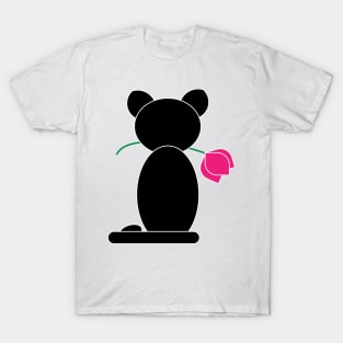 BLACK CAT WITH FLOWER T-Shirt